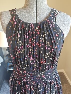 Trina Turk Stars Pleated Silk Dress